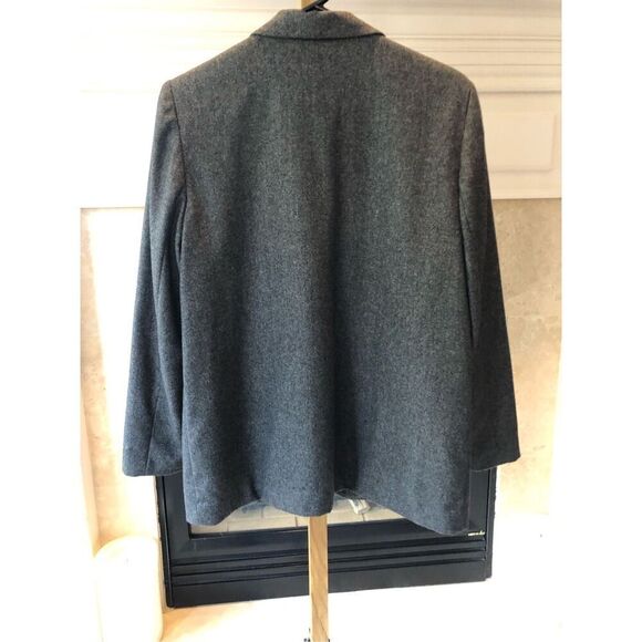Sag Harbor Women’s Gray Wool Elegant One Button Up Blazer Size Petite 12 - Picture 2 of 7